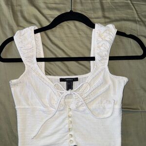 White Milk Maid Ruched Women's Top- Forever 21